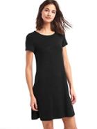 Gap Women Supersoft Knit Short Sleeve T Shirt Dress - True Black