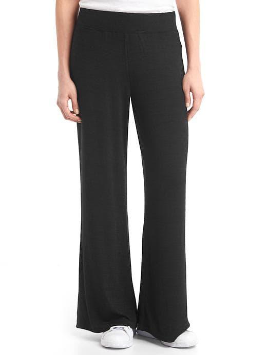 Gap Softspun Knit Wide Leg Pants - True Black