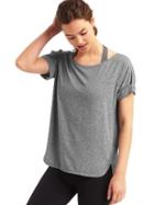 Gap Gapfit Breathe Roll Sleeve Tee - New Heather Grey