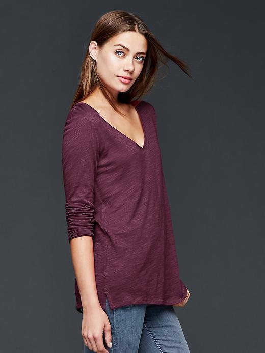 Gap Vintage Relaxed V Neck Tee - Vamp Red
