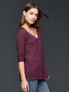 Gap Vintage Relaxed V Neck Tee - Vamp Red