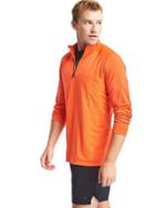 Gap Women Aeromesh Running Half Zip Pullover - Neon Orange Bolt