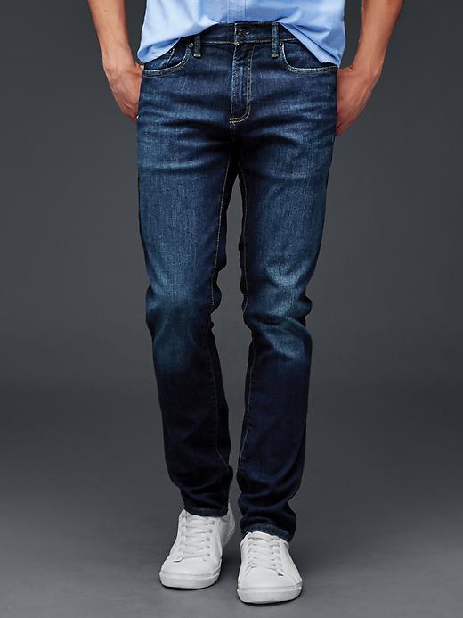 Gap Men High Stretch 1969 Skinny Fit Jeans - Worn Dark