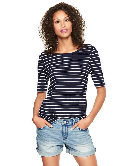Gap Keyhole Stripe T - Navy Stripe