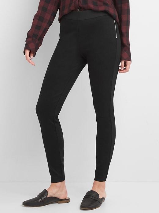 Gap Zip Ponte Leggings - Black