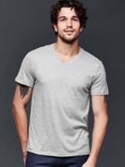 Gap Men Essential Short Sleeve V Neck T Shirt - Light Heather Gray