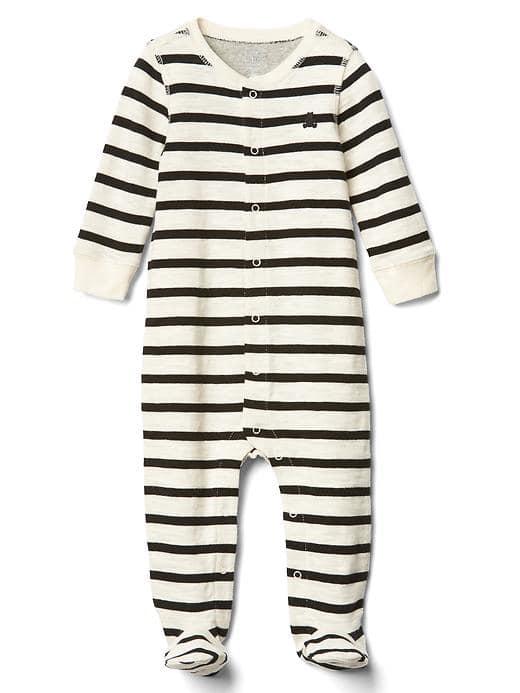 Gap Love Bandit Stripe Footed One Piece - Black Stripe