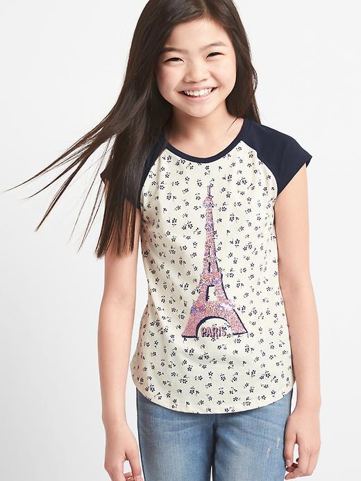 Gap Graphic Raglan Tee - Ditsy Print