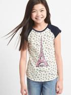 Gap Graphic Raglan Tee - Ditsy Print