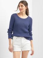 Gap V Neck Open Knit Sweater - Blue