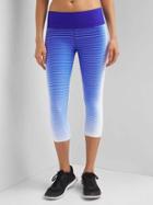 Gap Women Gfast Cross Train Gradient Stripe Capris - Side Gradient Light Bl