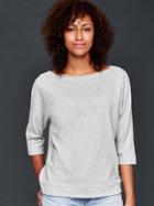 Gap Women Open Neck Sweatshirt - Light Heather Grey