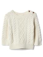 Gap Cable Knit Button Sweater - French Vanilla