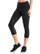 Gap Women Gapfit Blackout Shine Ribbon High Rise Capris - True Black