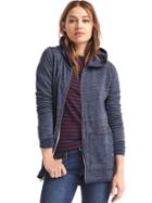 Gap Women French Terry Zip Hoodie - Blue Denim Heather