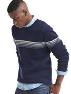 Gap Men Ski Chest Stripe Crew Sweater - Navy