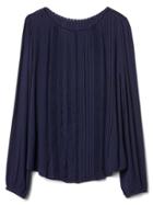 Gap Women Pretty Lace Pintuck Blouse - Dark Night