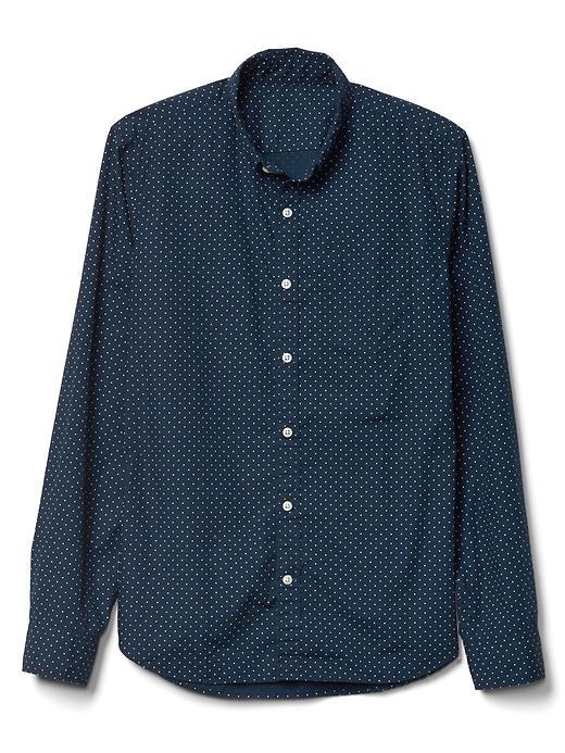 Gap Men True Wash Dot Slim Fit Shirt - Tapestry Navy
