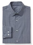 Gap Men Supima Cotton Slim Fit Shirt - Modern Plaid Alice Blue