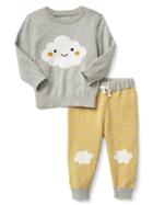 Gap Sky Graphic Sweater Set - Light Heather Gray