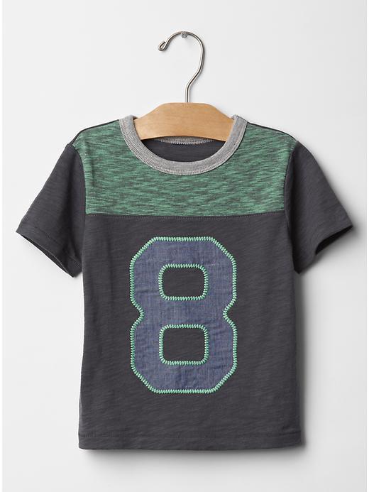 Gap Varsity Colorblock Tee - Soft Black