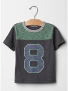 Gap Varsity Colorblock Tee - Soft Black