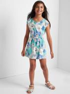 Gap Jersey Cap Dress - Turquoise Print