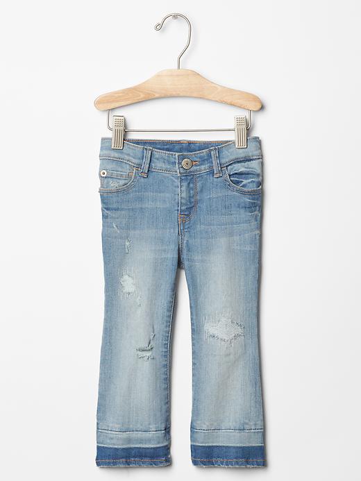 Gap 1969 Superdenim High Stretch Skinny Flare Jeans - Light Indigo