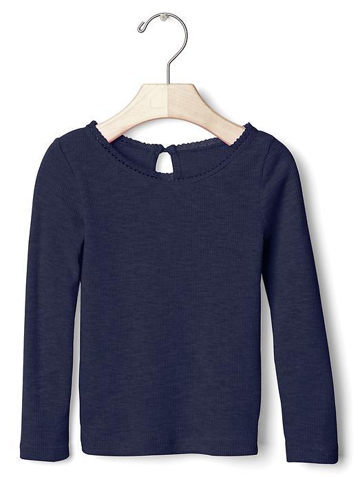 Gap Crochet Trim Ribbed Tee - Blue Galaxy