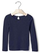 Gap Crochet Trim Ribbed Tee - Blue Galaxy