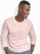 Gap Women Cotton Linen Crew Pullover - Pink Heather