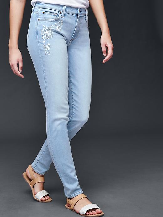Gap Women Authentic 1969 Embroidered True Skinny Jeans - Indigo