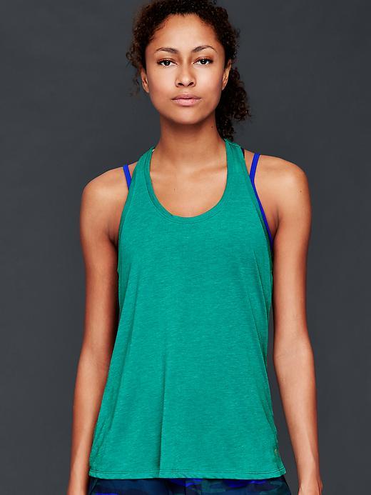 Gap Women Gapfit Breathe Air Twist Back Tank - Electric Jade