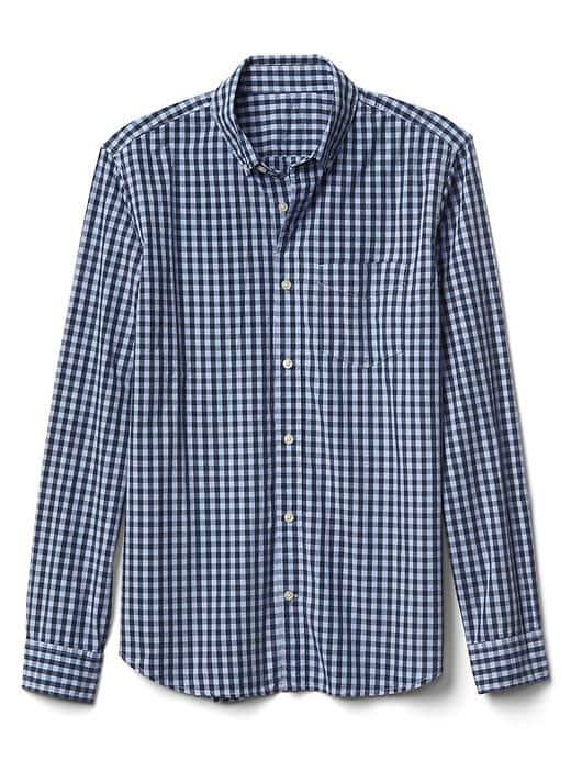 Gap Men Poplin Overdye Shirt - Sky Blue