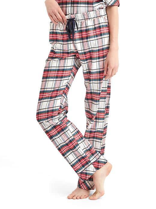 Gap Women + Pendleton Flannel Sleep Pants - Red And White Plaid