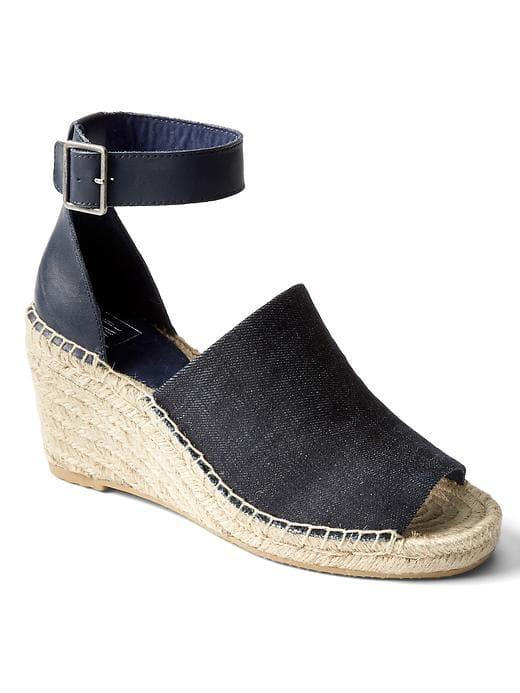 Gap Women Denim Espadrille Wedges - Denim