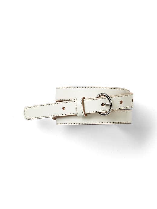 Gap Women Leather Braid Belt - White