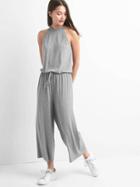 Gap Women Drapey Halter Neck Jumpsuit - New Heather Grey