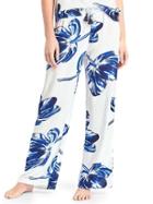 Gap Women Print Tassle Lounge Pants - Sunny Tulips White