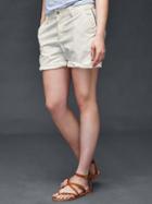 Gap Women Side Stripe Girlfriend Chino Shorts - Snow Cap