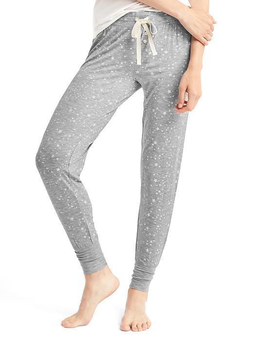 Gap Women Pure Body Print Joggers - Heather Gray Star