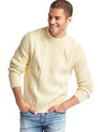 Gap Men Cable Knit Crew Sweater - Cream