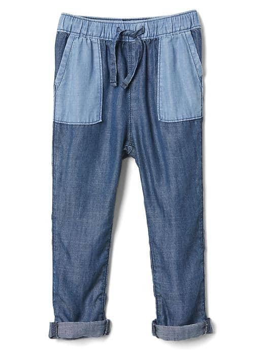Gap Tencel Two Tone Pull On Pants - Two Tone Blue