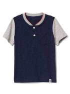 Gap Colorblock Pocket Slub Henley - Elysian Blue