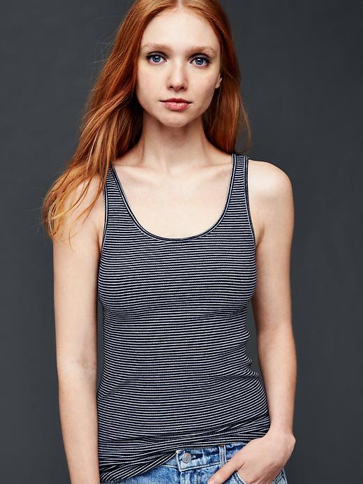 Gap Ribbed Stripe Tank - Dark Night