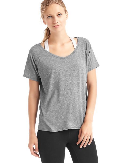 Gap Women Gapfit Breathe Raglan Tee - New Heather Grey