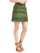 Gap Women Eyelet Lace Mini Skirt - Monterey Cypress