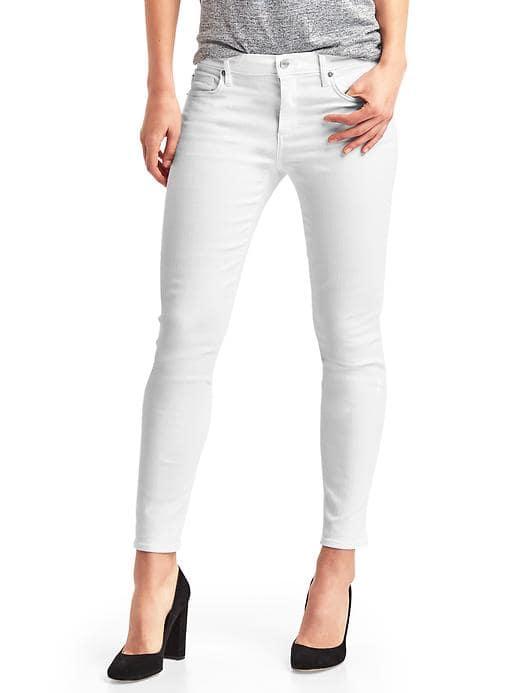 Gap Women Stretch 1969 True Skinny High Rise Ankle Jeans - White