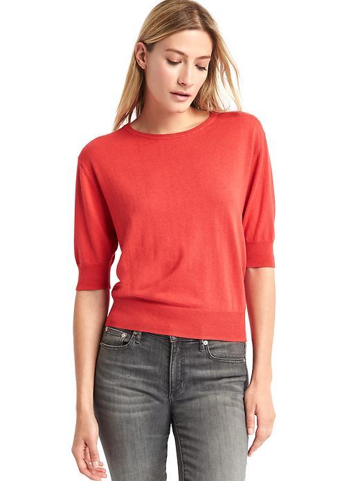 Gap Women Half Sleeve Easy Pullover - Red Tulip