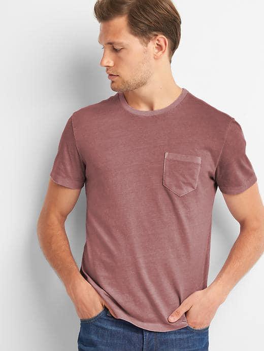 Gap Men Crewneck Pocket Tee - Pinot Noir